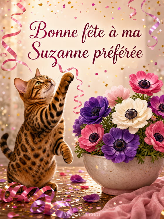 Carte bonne fête Suzanne