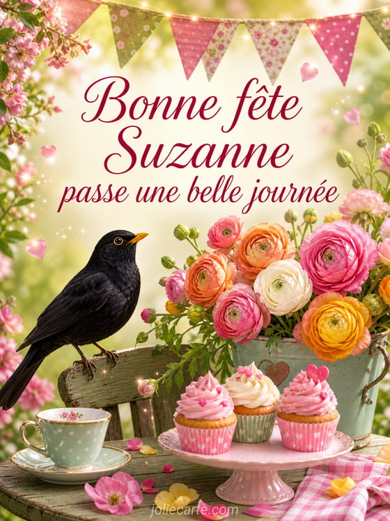 Carte bonne fête Suzanne