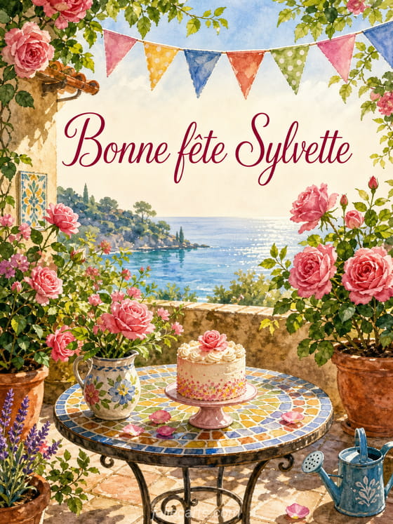 Carte bonne fête Sylvette