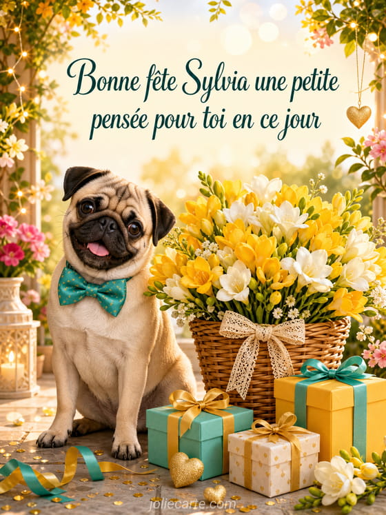 Carte bonne fête Sylvia