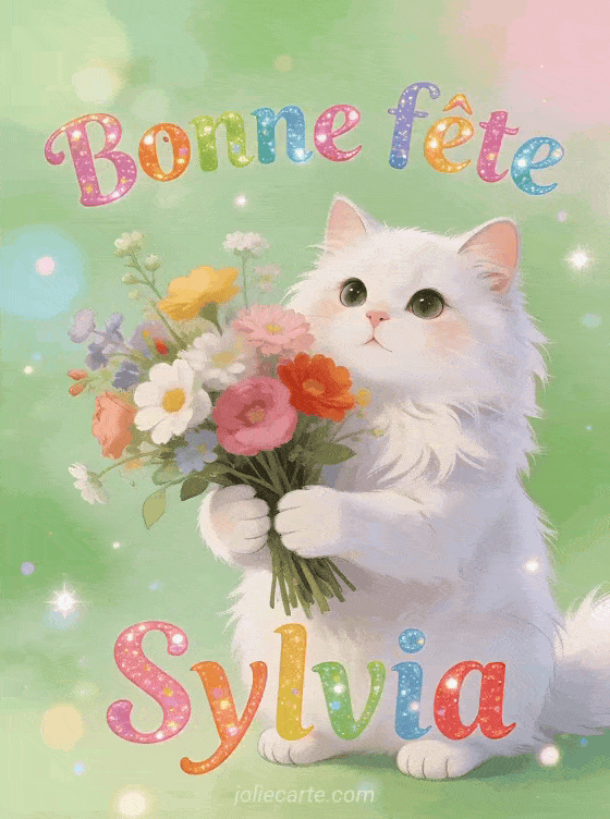 Bonne fête Sylvia - Bonne fete sylvia chat