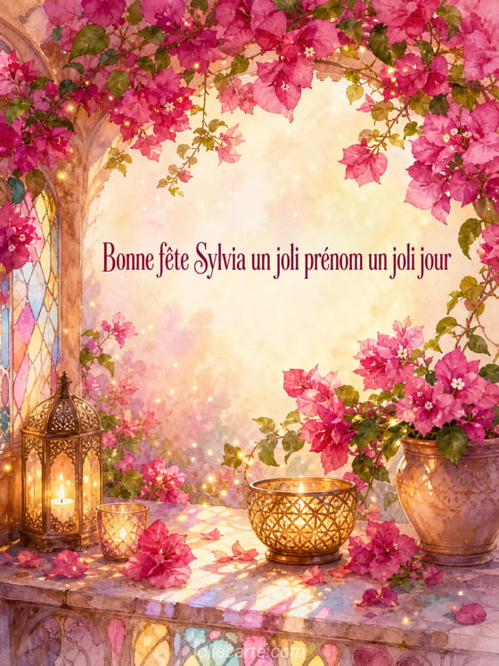 Carte bonne fĂȘte Sylvia