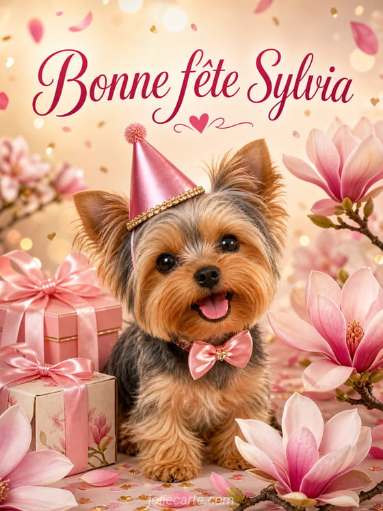 Carte bonne fĂȘte Sylvia