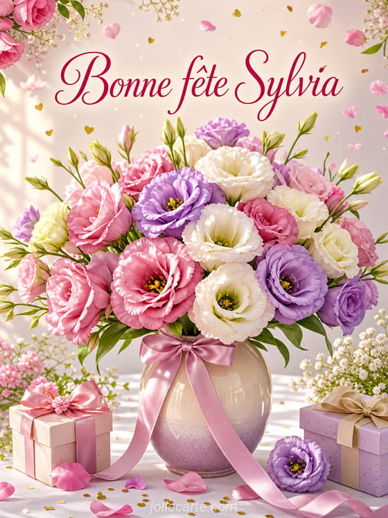 Carte bonne fĂȘte Sylvia