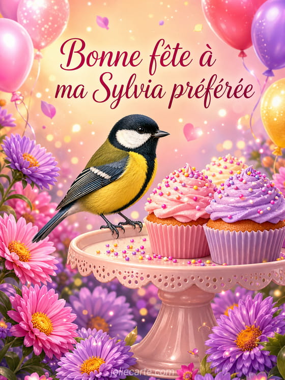 Carte bonne fĂȘte Sylvia