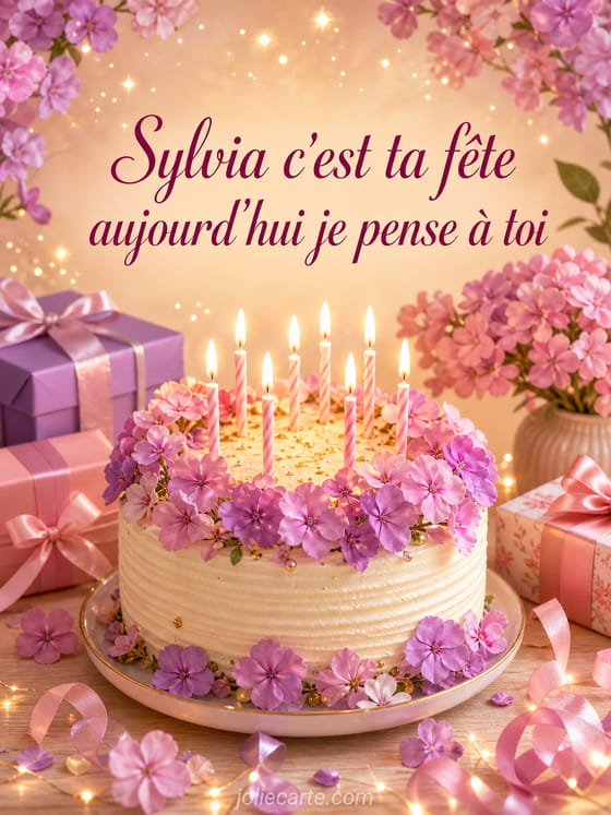 Carte bonne fĂȘte Sylvia