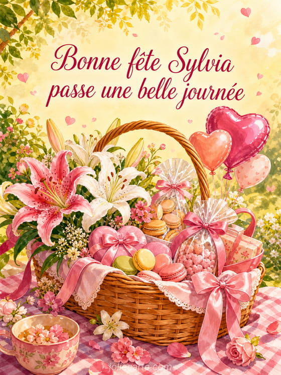 Carte bonne fĂȘte Sylvia