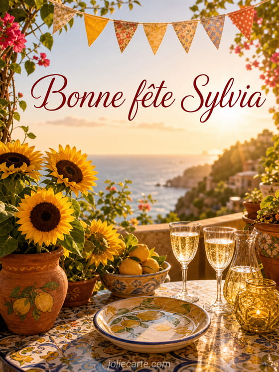 Carte bonne fĂȘte Sylvia