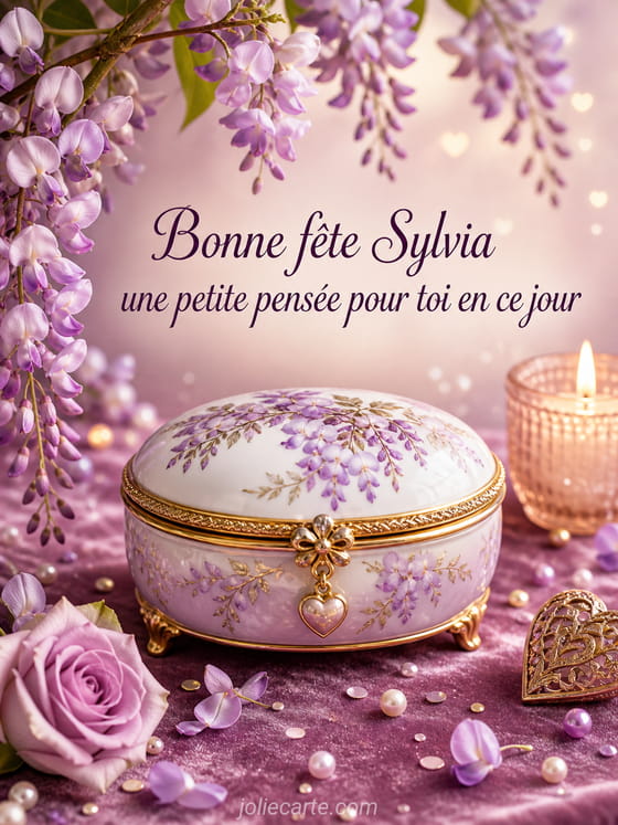 Carte bonne fĂȘte Sylvia