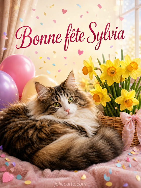 Carte bonne fĂȘte Sylvia