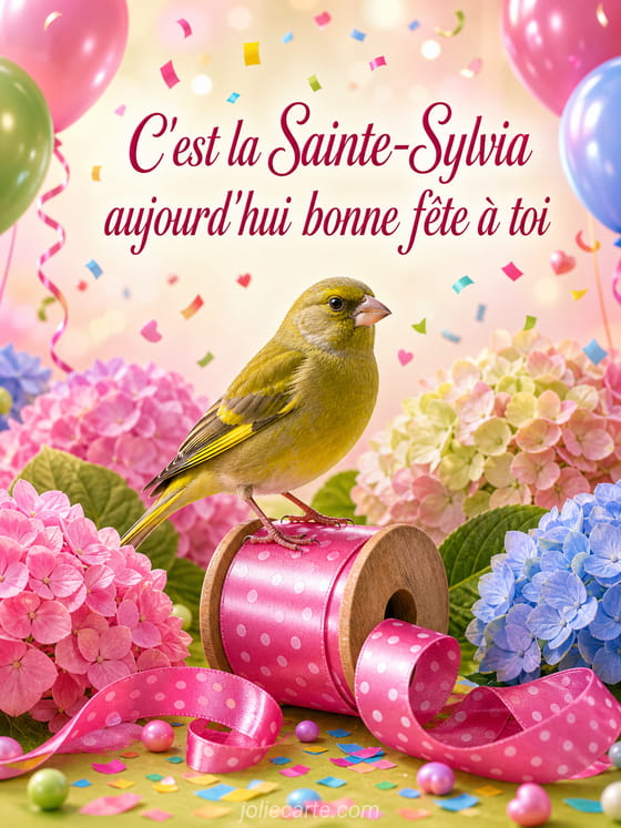 Carte bonne fĂȘte Sylvia