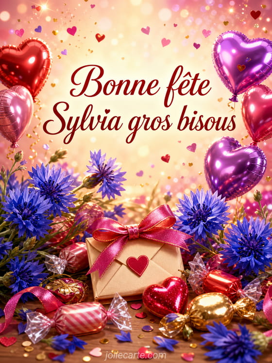 Carte bonne fĂȘte Sylvia