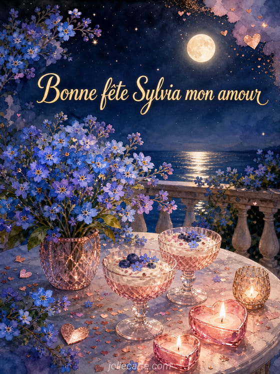 Carte bonne fĂȘte Sylvia