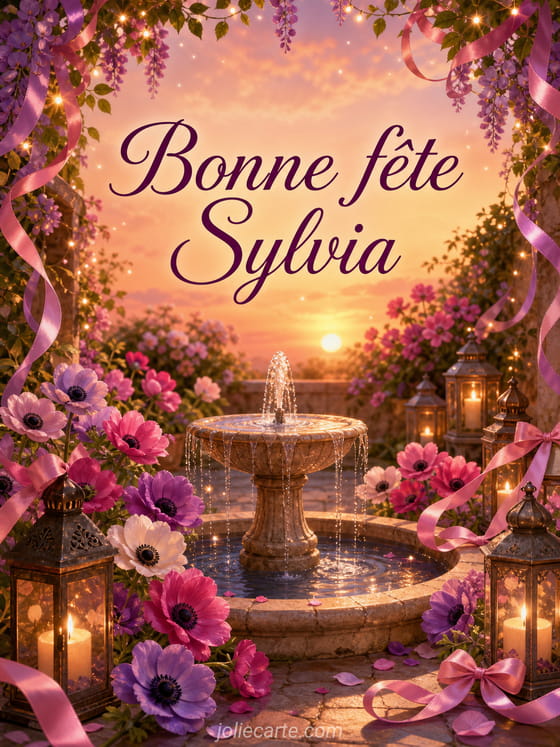 Carte bonne fĂȘte Sylvia