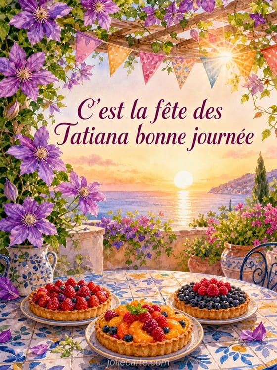 Carte bonne fête Tatiana