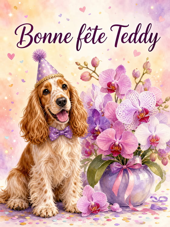 Carte bonne fĂȘte Teddy