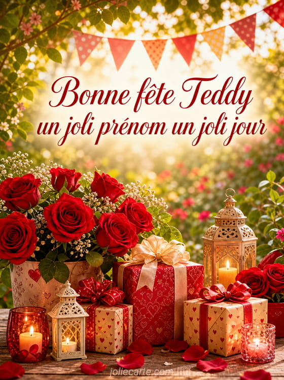 Carte bonne fĂȘte Teddy