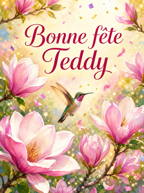 Carte bonne fĂȘte Teddy