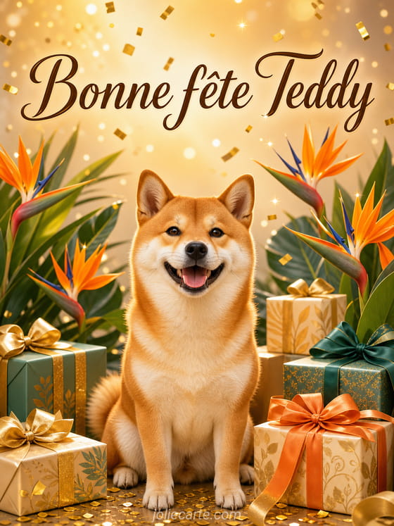 Carte bonne fĂȘte Teddy