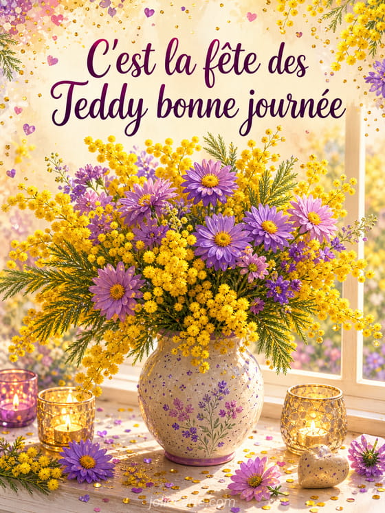Carte bonne fĂȘte Teddy