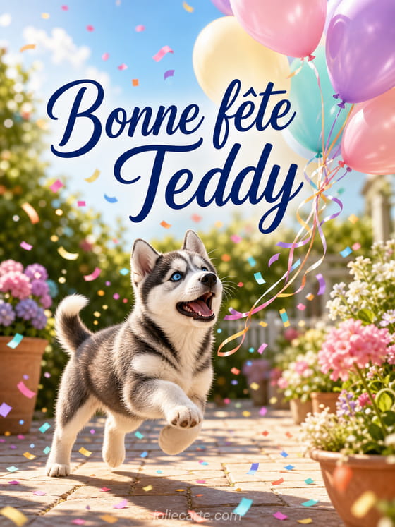 Carte bonne fĂȘte Teddy
