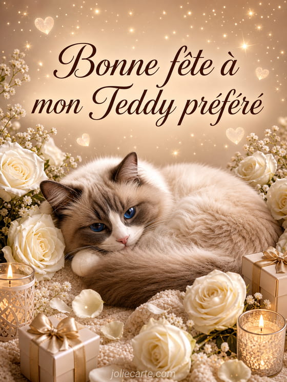 Carte bonne fĂȘte Teddy