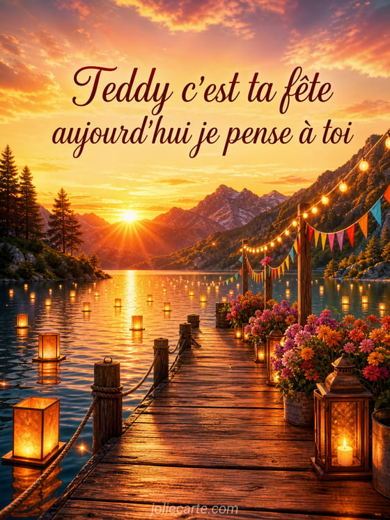 Carte bonne fĂȘte Teddy