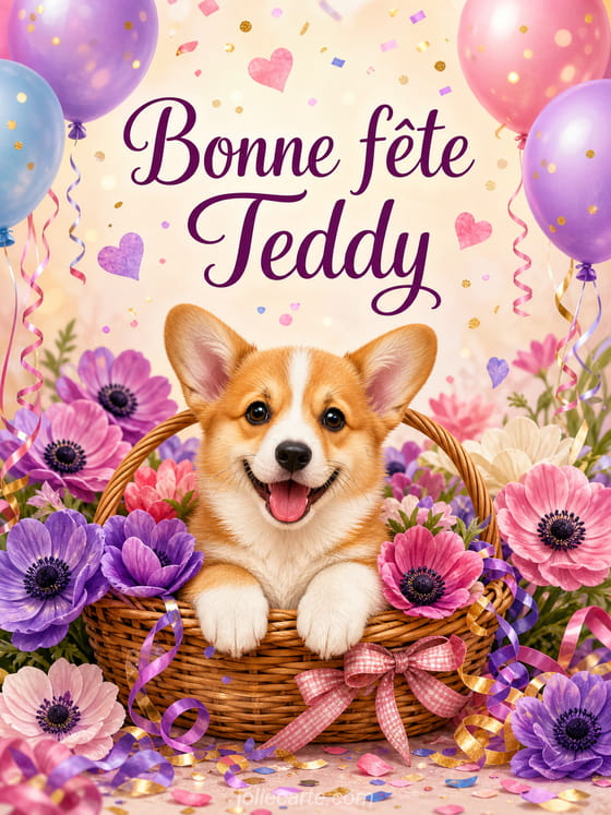 Carte bonne fĂȘte Teddy