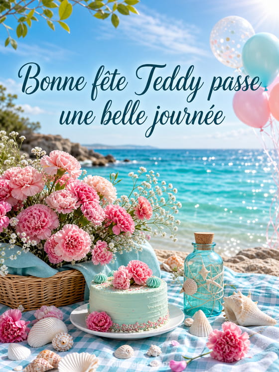 Carte bonne fĂȘte Teddy