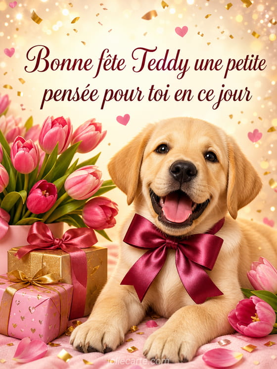 Carte bonne fĂȘte Teddy