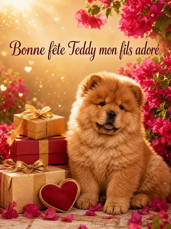 Carte bonne fĂȘte Teddy