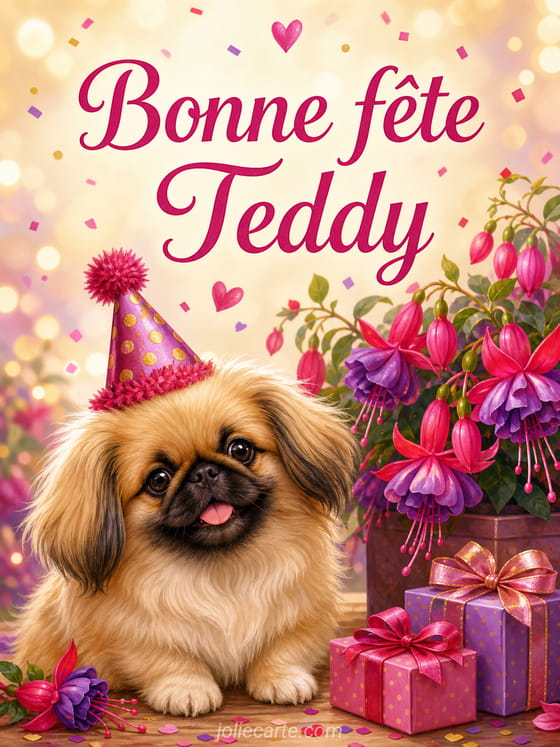 Carte bonne fĂȘte Teddy