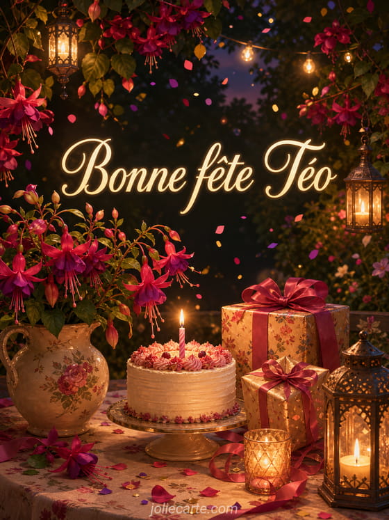 Carte bonne fĂȘte TĂ©o