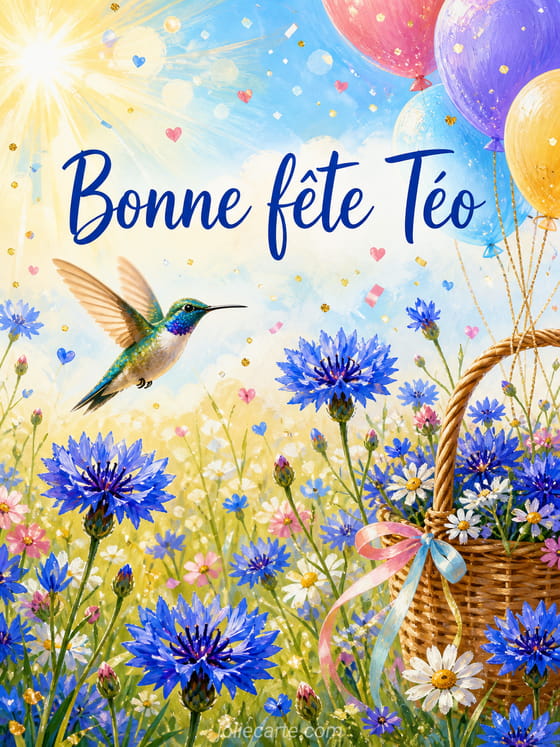 Carte bonne fĂȘte TĂ©o