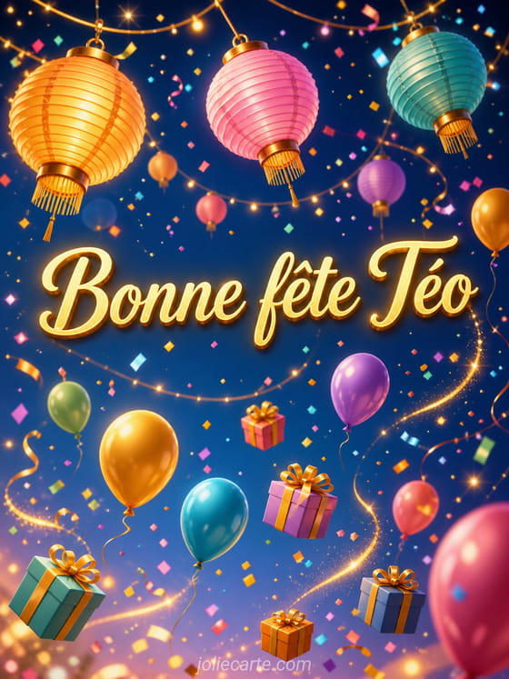 Carte bonne fĂȘte TĂ©o