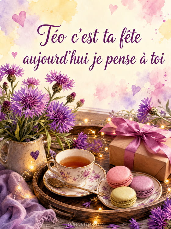 Carte bonne fĂȘte TĂ©o