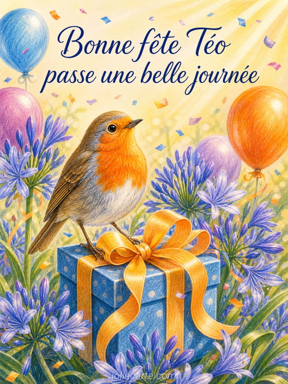 Carte bonne fĂȘte TĂ©o
