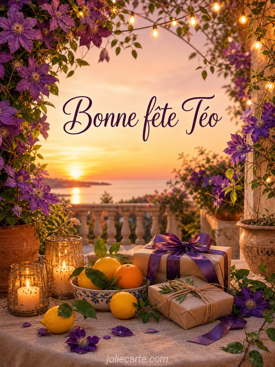 Carte bonne fĂȘte TĂ©o