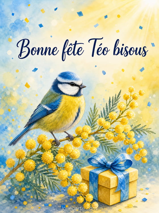 Carte bonne fĂȘte TĂ©o