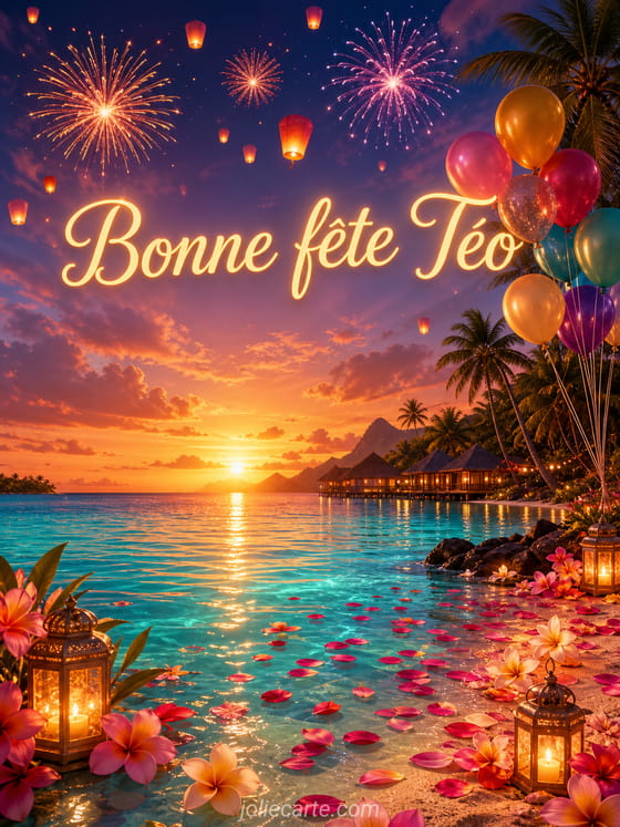 Carte bonne fĂȘte TĂ©o