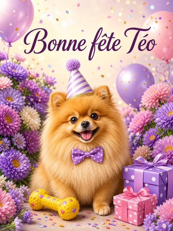 Carte bonne fĂȘte TĂ©o