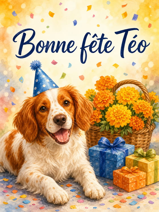 Carte bonne fĂȘte TĂ©o