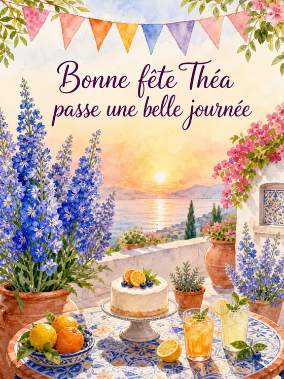 Carte bonne fĂȘte ThĂ©a