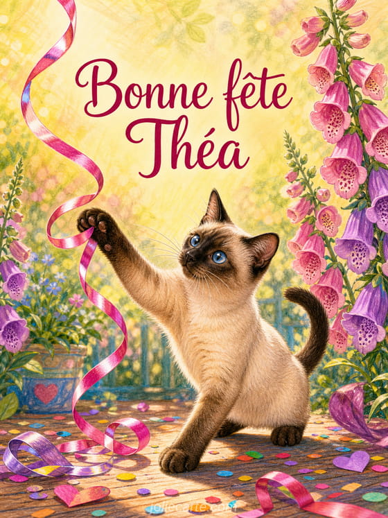 Carte bonne fĂȘte ThĂ©a