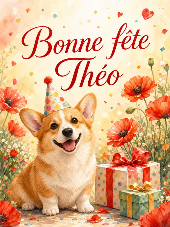 Carte bonne fête Théo