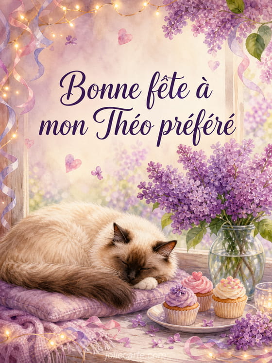 Carte bonne fête Théo