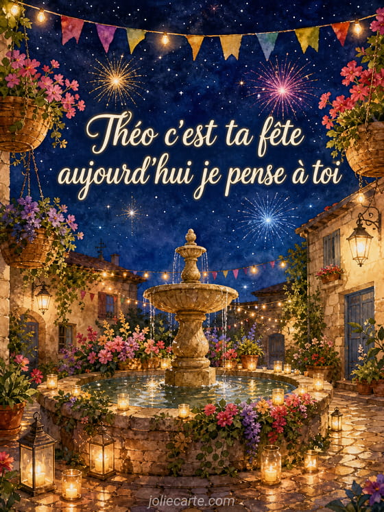 Carte bonne fête Théo