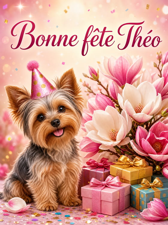 Carte bonne fête Théo
