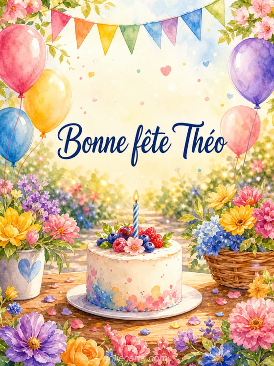 Carte bonne fête Théo