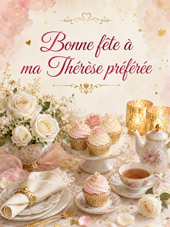 Carte bonne fĂȘte ThĂ©rĂšse